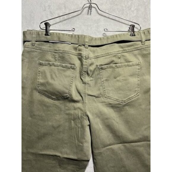 NWT Cato Denim Plus Size 20W Olive Green Belted Hi-Rise Straight Ankle Jeans - Picture 9 of 9
